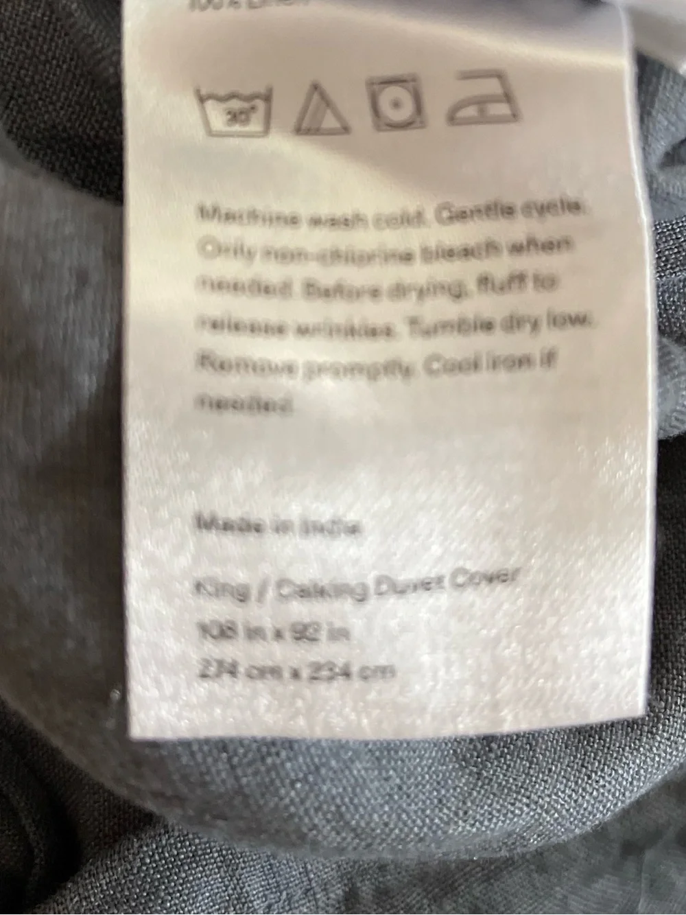 NWOT Quince European Linen Duvet Cover, King/Cal King (Nightfall)